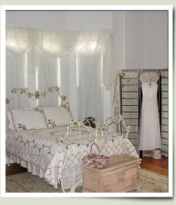 Bridal Room at Village Street Bed and Breakfast in Woodville, Texas.